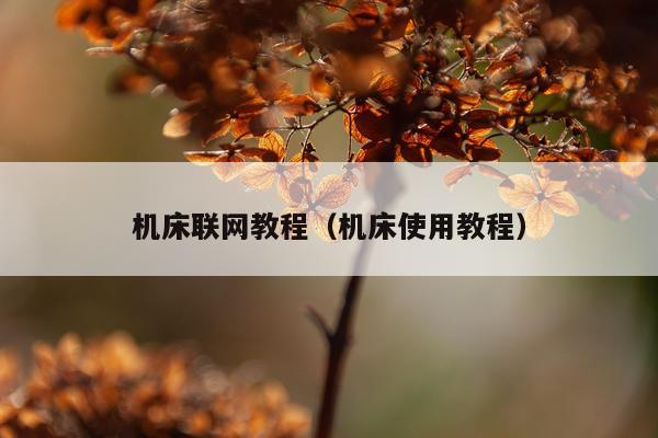 机床联网教程（机床使用教程）