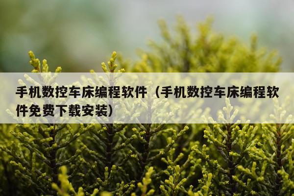 手机数控车床编程软件（手机数控车床编程软件免费下载安装）