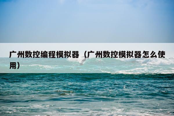 广州数控编程模拟器（广州数控模拟器怎么使用）