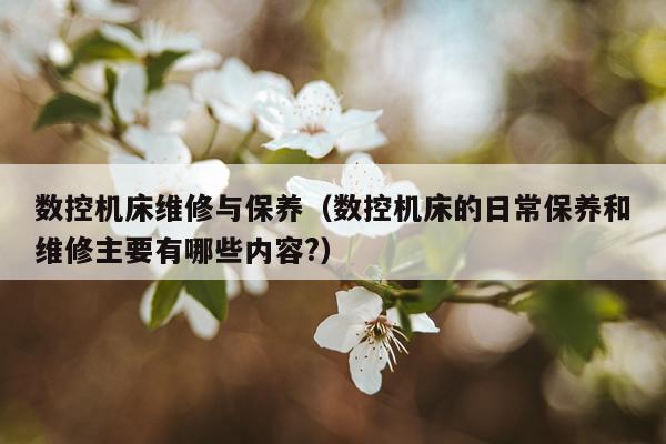 数控机床维修与保养(数控机床的日常保养和维修主要有哪些内容?)