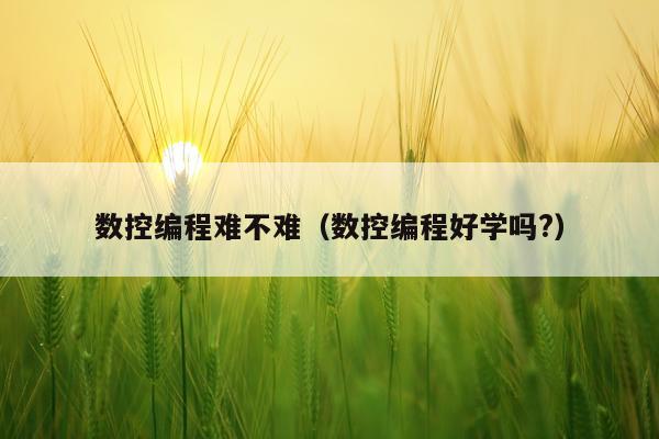 数控编程难不难(数控编程好学吗?)