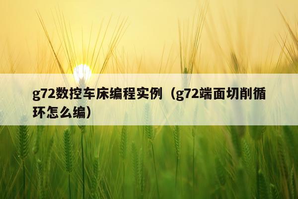 g72数控车床编程实例(g72端面切削循环怎么编)