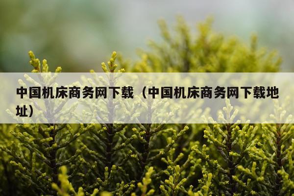 中国机床商务网下载（中国机床商务网下载地址）
