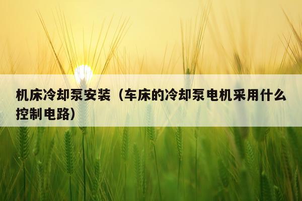 机床冷却泵安装（车床的冷却泵电机采用什么控制电路）