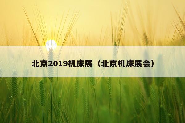北京2019机床展（北京机床展会）