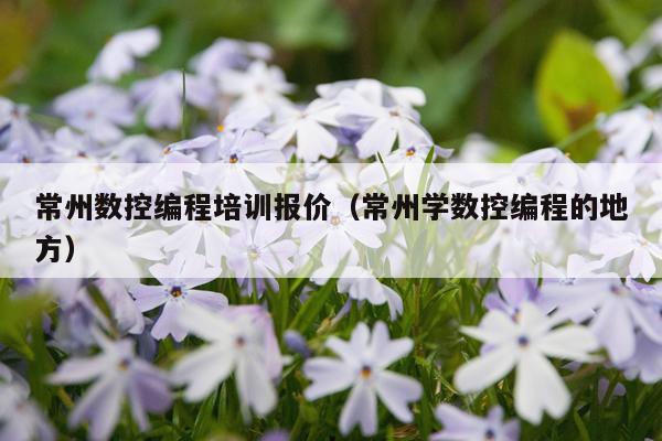 常州数控编程培训报价（常州学数控编程的地方）