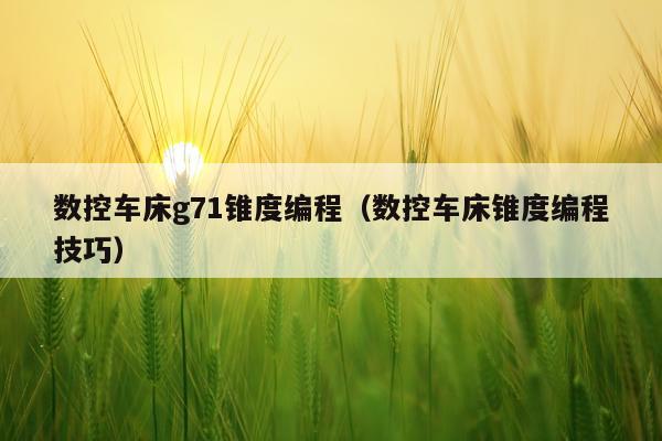 数控车床g71锥度编程（数控车床锥度编程技巧）