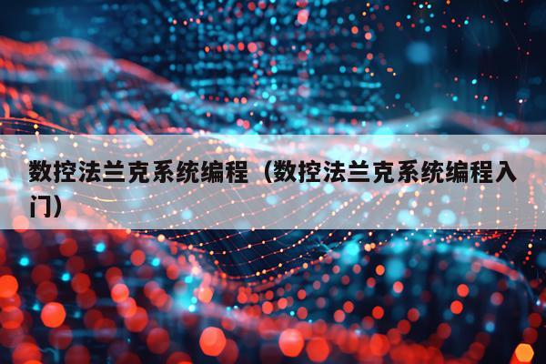 数控法兰克系统编程(数控法兰克系统编程入门)