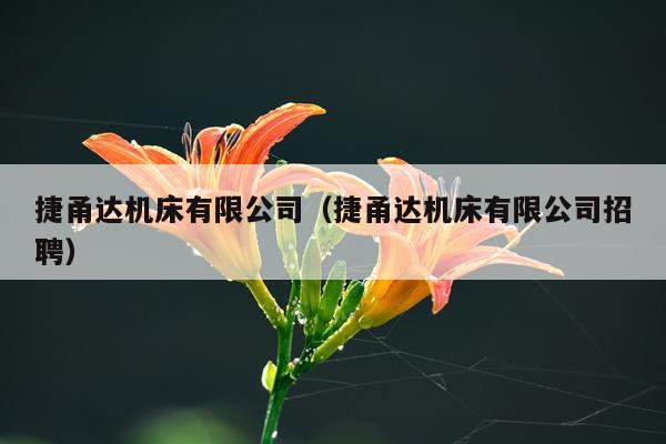 捷甬达机床有限公司（捷甬达机床有限公司招聘）