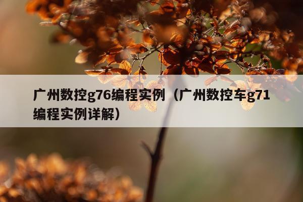 广州数控g76编程实例（广州数控车g71编程实例详解）