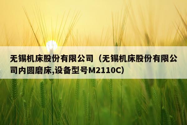 无锡机床股份有限公司（无锡机床股份有限公司内圆磨床,设备型号M2110C）