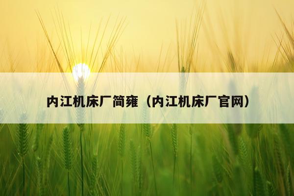 内江机床厂简雍（内江机床厂官网）