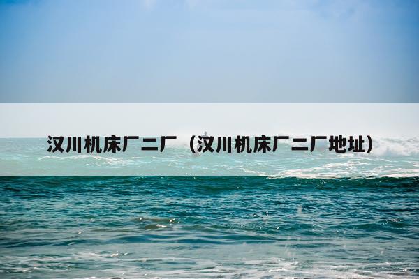 汉川机床厂二厂(汉川机床厂二厂地址)