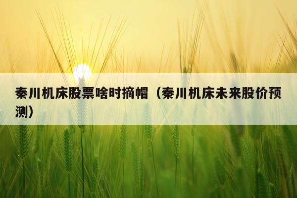 秦川机床股票啥时摘帽(秦川机床未来股价预测)