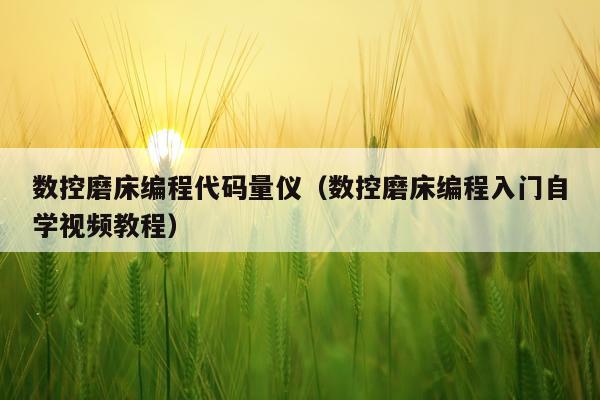 数控磨床编程代码量仪（数控磨床编程入门自学视频教程）