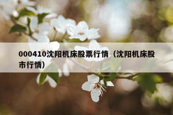 000410沈阳机床股票行情（沈阳机床股市行情）