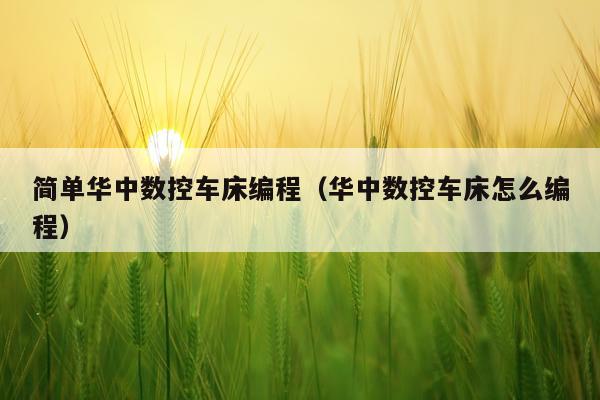 简单华中数控车床编程（华中数控车床怎么编程）