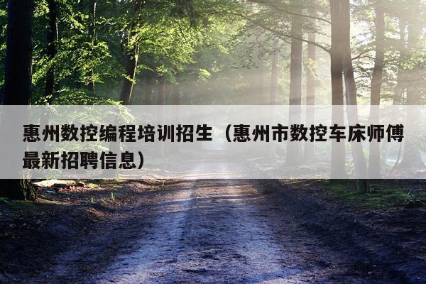 惠州数控编程培训招生（惠州市数控车床师傅最新招聘信息）