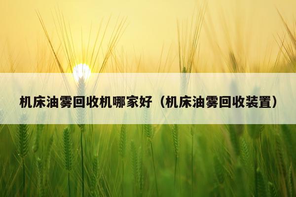 机床油雾回收机哪家好（机床油雾回收装置）