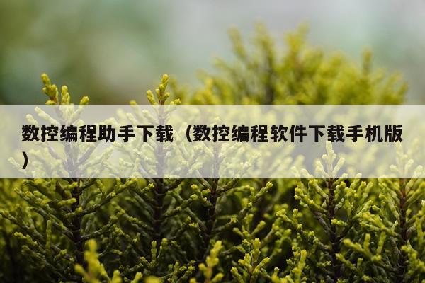 数控编程助手下载（数控编程软件下载手机版）