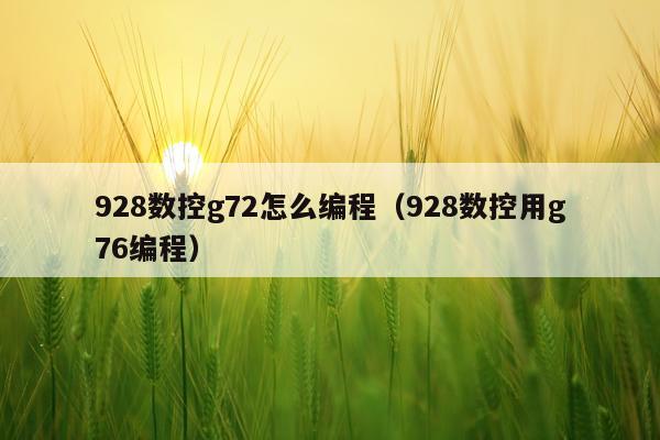 928数控g72怎么编程（928数控用g76编程）