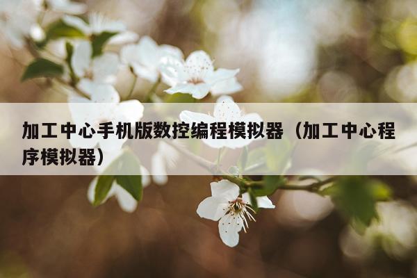 加工中心手机版数控编程模拟器(加工中心程序模拟器)