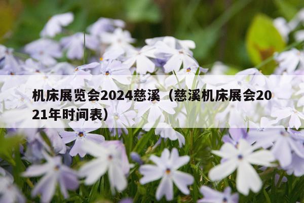 机床展览会2024慈溪（慈溪机床展会2021年时间表）