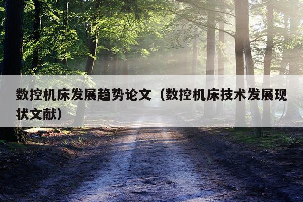 数控机床发展趋势论文（数控机床技术发展现状文献）