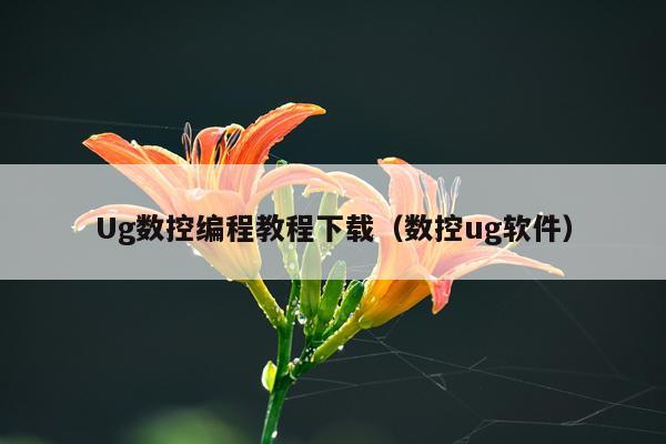Ug数控编程教程下载（数控ug软件）