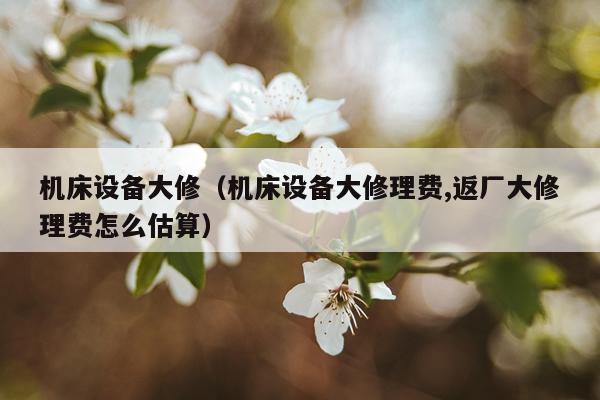 机床设备大修(机床设备大修理费,返厂大修理费怎么估算)