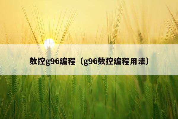 数控g96编程(g96数控编程用法)
