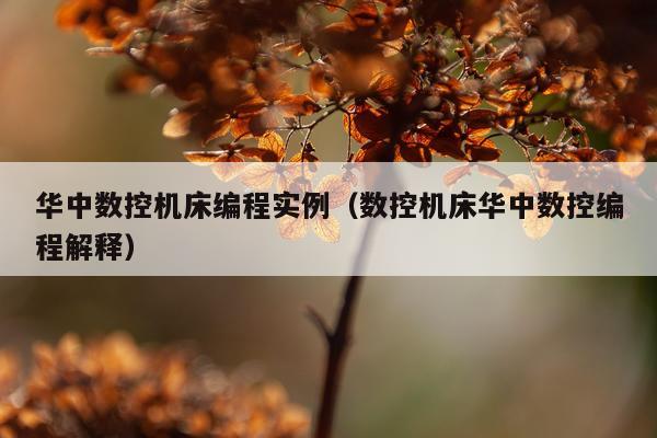 华中数控机床编程实例(数控机床华中数控编程解释)
