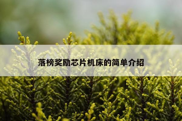 落榜奖励芯片机床的简单介绍