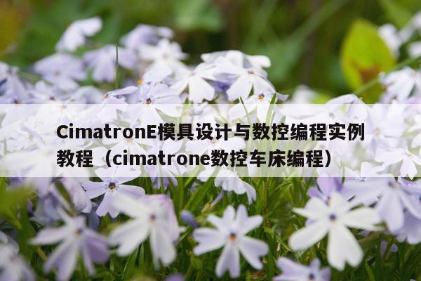 CimatronE模具设计与数控编程实例教程（cimatrone数控车床编程）