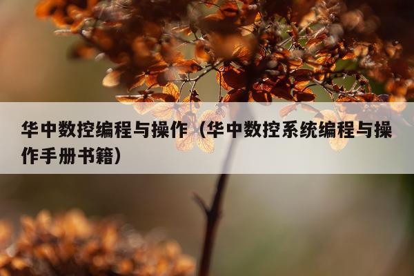华中数控编程与操作(华中数控系统编程与操作手册书籍)