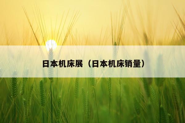 日本机床展（日本机床销量）