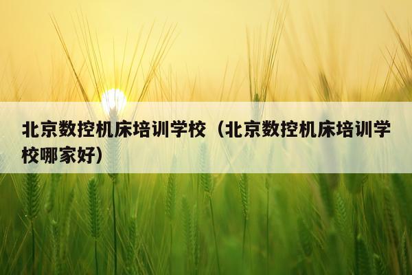 北京数控机床培训学校（北京数控机床培训学校哪家好）