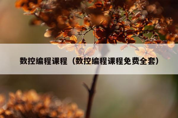 数控编程课程(数控编程课程免费全套)