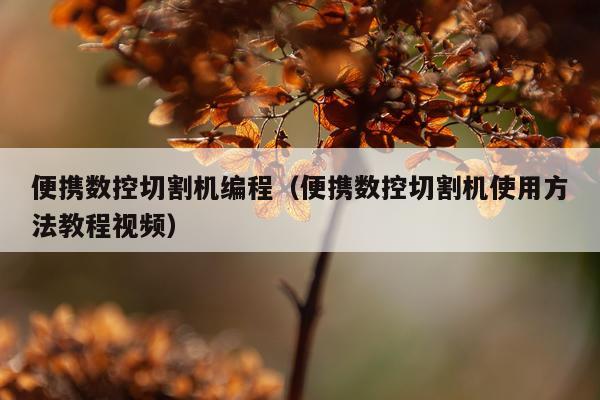 便携数控切割机编程（便携数控切割机使用方法教程视频）