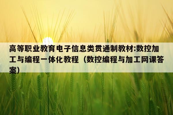 高等职业教育电子信息类贯通制教材:数控加工与编程一体化教程（数控编程与加工网课答案）