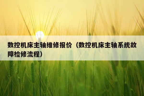 数控机床主轴维修报价(数控机床主轴系统故障检修流程)