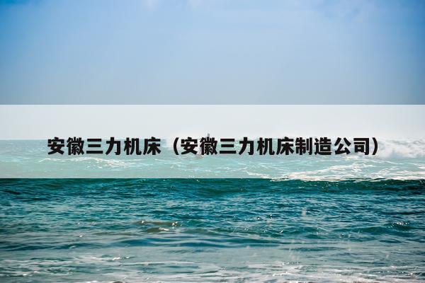 安徽三力机床（安徽三力机床制造公司）