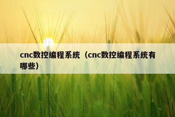 cnc数控编程系统（cnc数控编程系统有哪些）