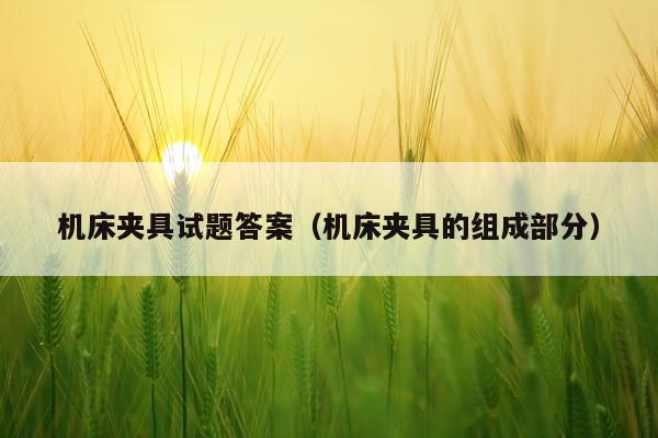 机床夹具试题答案（机床夹具的组成部分）