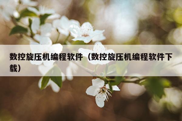 数控旋压机编程软件（数控旋压机编程软件下载）