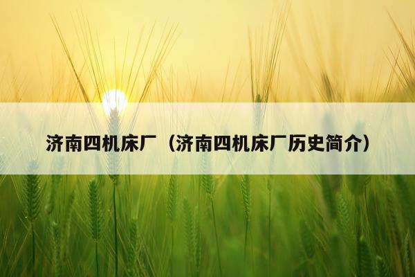 济南四机床厂（济南四机床厂历史简介）