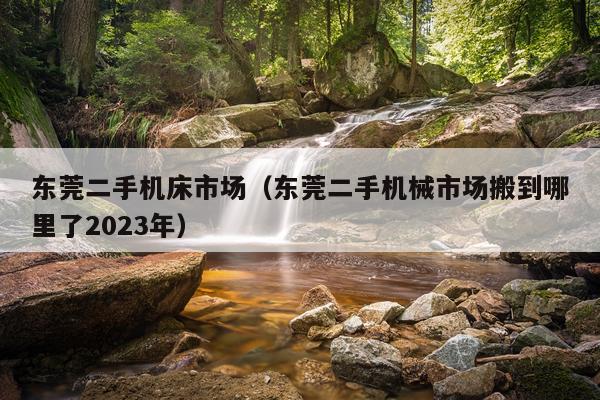 东莞二手机床市场（东莞二手机械市场搬到哪里了2023年）
