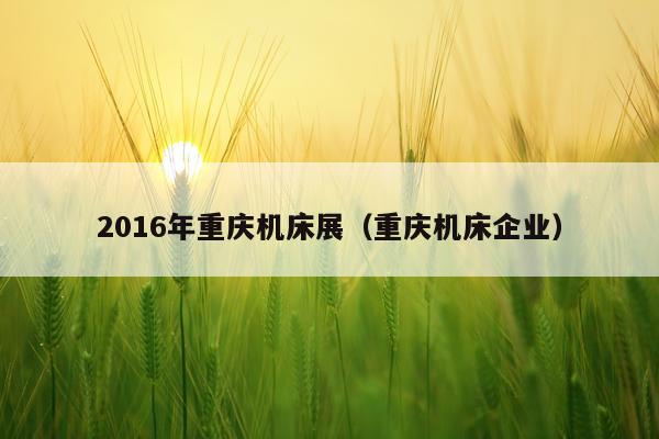 2016年重庆机床展（重庆机床企业）