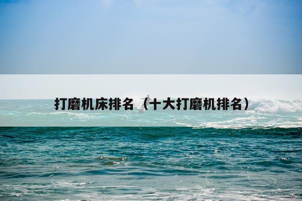 打磨机床排名（十大打磨机排名）