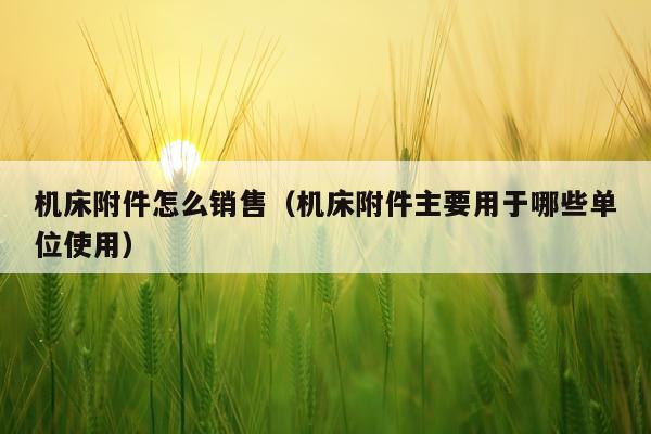机床附件怎么销售（机床附件主要用于哪些单位使用）